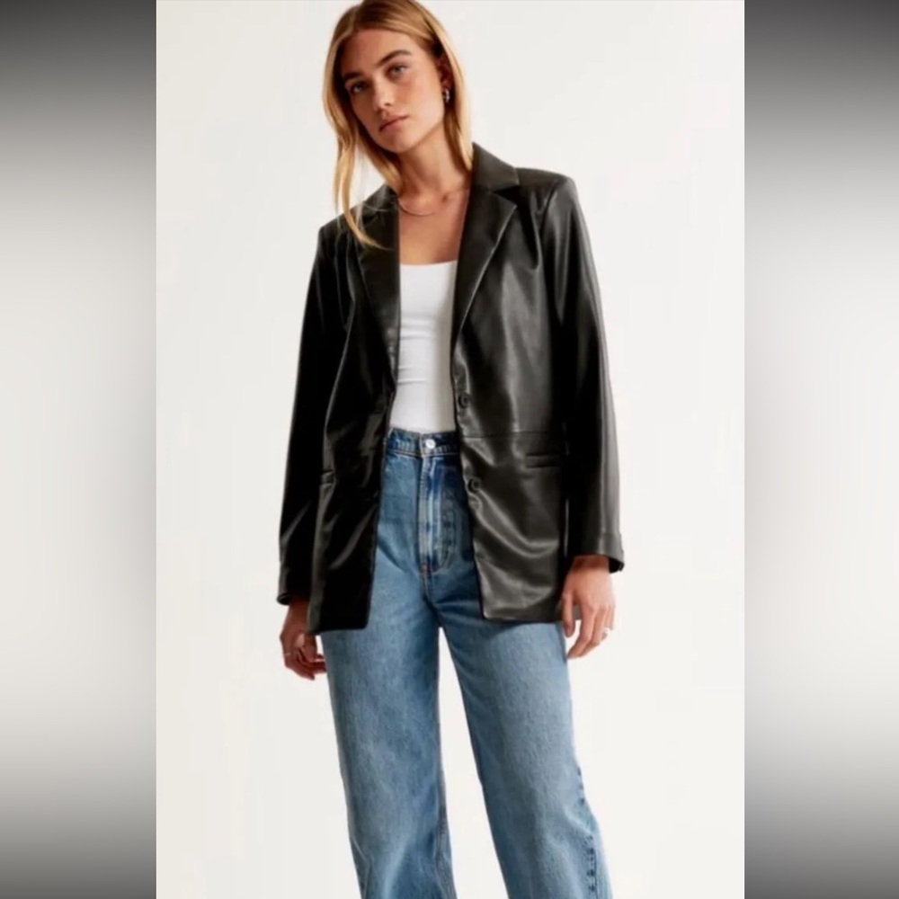 Abercrombie and fitch leather jacket
